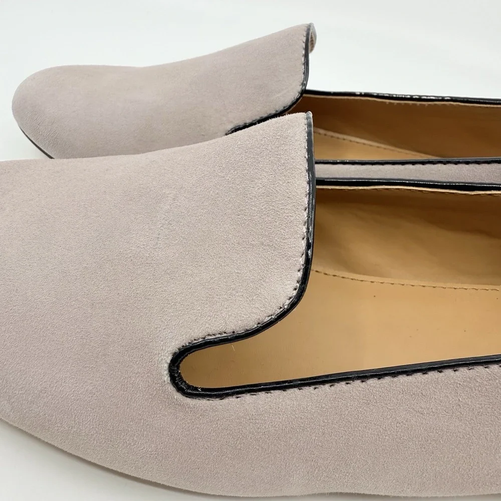 NEW J.Crew‎ Addie Smoking Slipper Loafers Women 9 Suede Black Pale Thistle